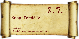Knop Teréz névjegykártya